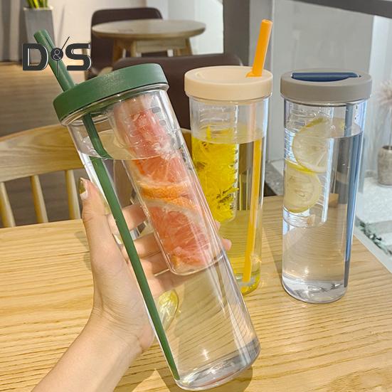 700 мл стакан с трубочкой и встроенным фильтром для складывающейся трубочки, контейнер для чая, легко моется, универсальный стакан с трубочкой для питья