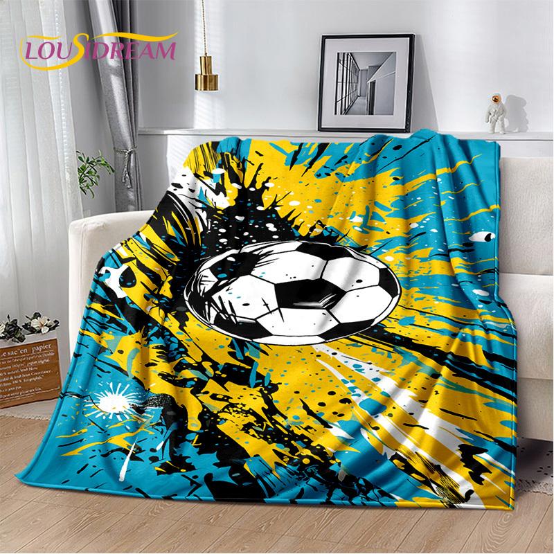 29 Стиль Футбольное поле Футбол Спорт Мультфильм Мягкое одеяло, Мягкий плед для дома Спальня Кровать Диван Дорожный чехол Детский подарок