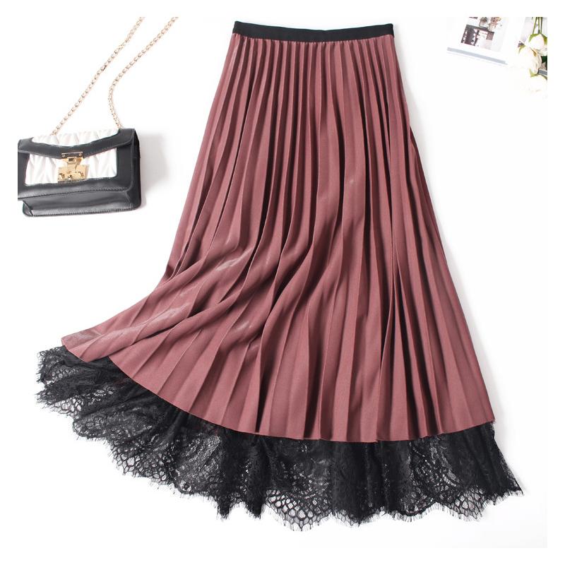 Винтажные кружевные газовые женские юбки корейские элегантные свободные миди с высокой талией цветочные юбки женские женские Faldas