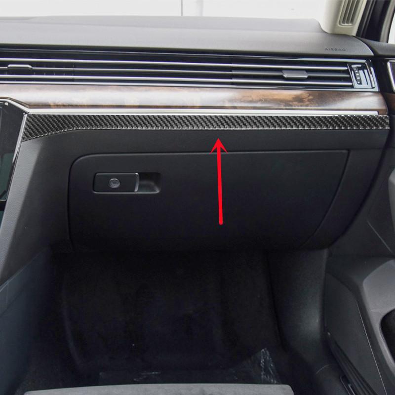 Carbon Fiber Car Interior Moulding Decoration Sticker For Volkswagen VW Magotan Arteon Dashboard Center Control Panel Cover