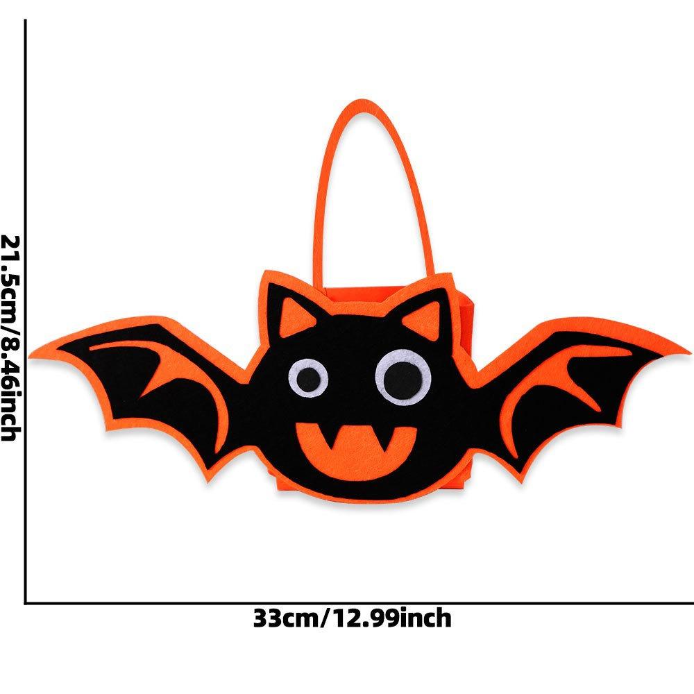 Felt Material Halloween Trick-or-Treat Bag Non-woven Tote Handheld Size Halloween Gift Bag Stereo Design Classic Elements