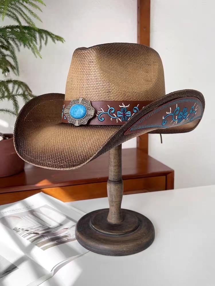 Розовая ковбойская шляпа в стиле вестерн, летняя солнцезащитная шляпа, соломенная шляпа для мужчин и женщин, ковбойская шляпа, сомбреро, хомбре