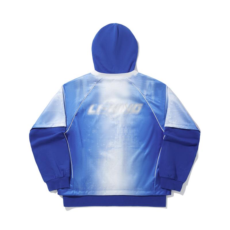 Li Ning Retro Sports Series Sweatshirt Men Sweatshirt Cool-Wind-Blue Multicolor-Print AWDVN45-1
