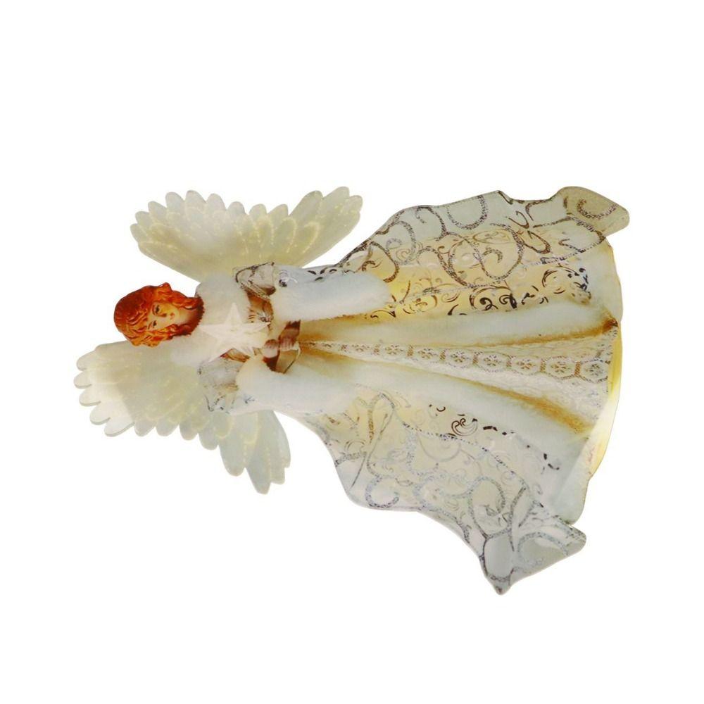 Golden Angel Doll Tree Top Delicate LED Glowing Pendant Christmas Tree Top Star Navidad Noel Gifts