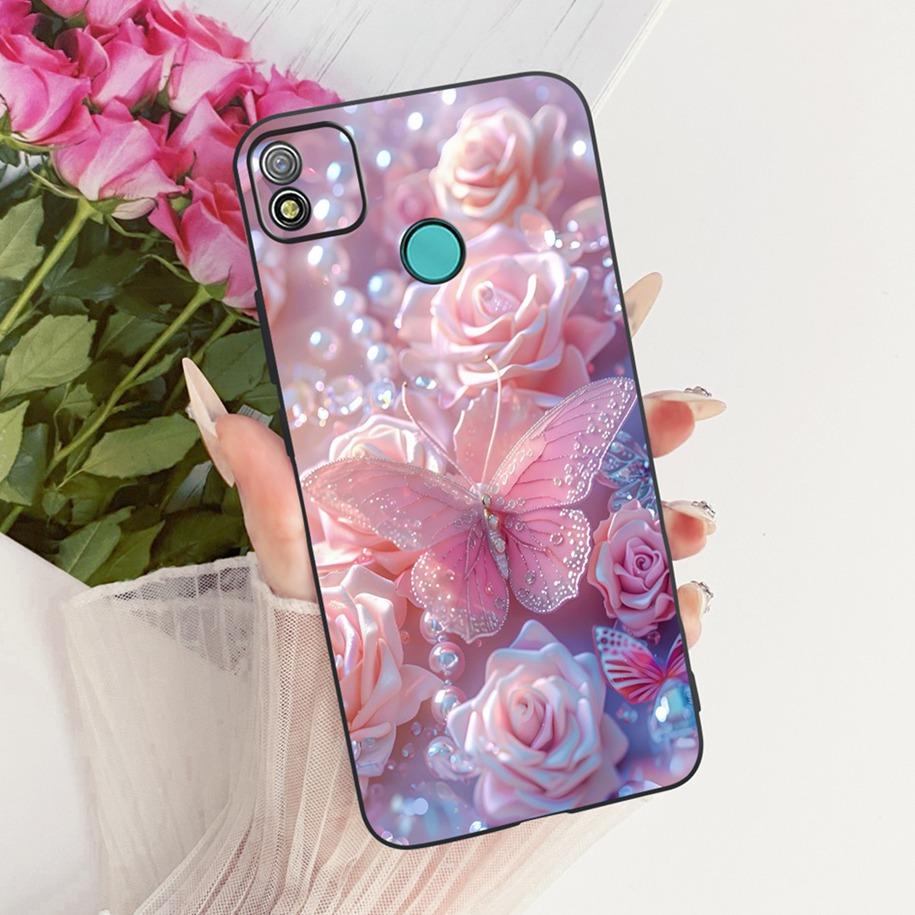 Case For Tecno Pop 4 Cover BC2c BC1s New Fashion Flower Soft Black Silicone Cover For Tecno Pop 4 Lte Pop4 Air Shockproof Bumper