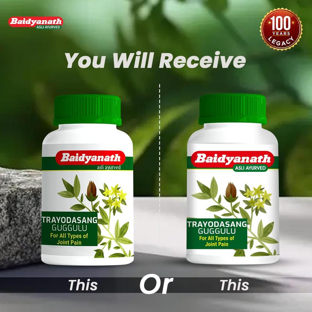 Baidyanath Trayodasang Guggulu 80 Tablets Ayurvedic Joint Support Supplement for Bone & Muscle Wellness