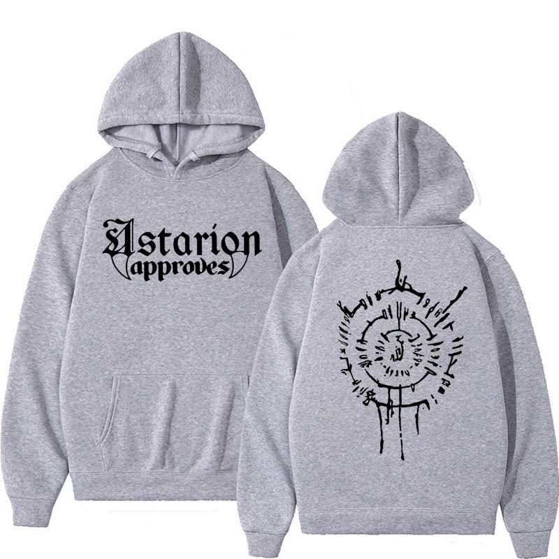 Astarion Approves Graphic Hoodies Men Women Casual Harajuku Fashion Oversized Sweatshirt Pullover Baldurs Gate 3 Fan Streetwear