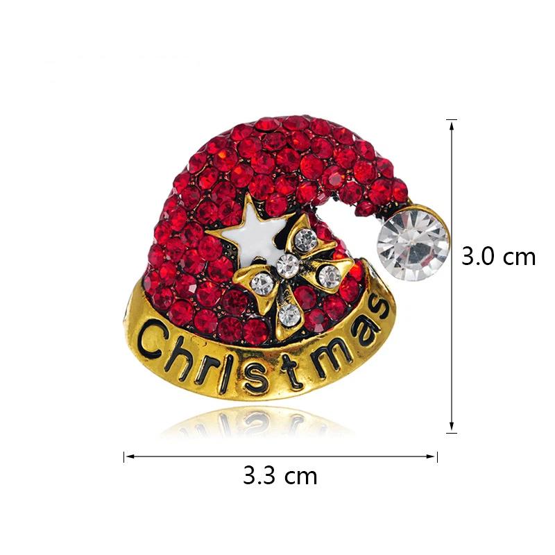 Новые эмалевые рождественские броши Рождественская елка Снеговик Шапки Санты Олень Снежинка Металлические значки Рождественские декоративные украшения