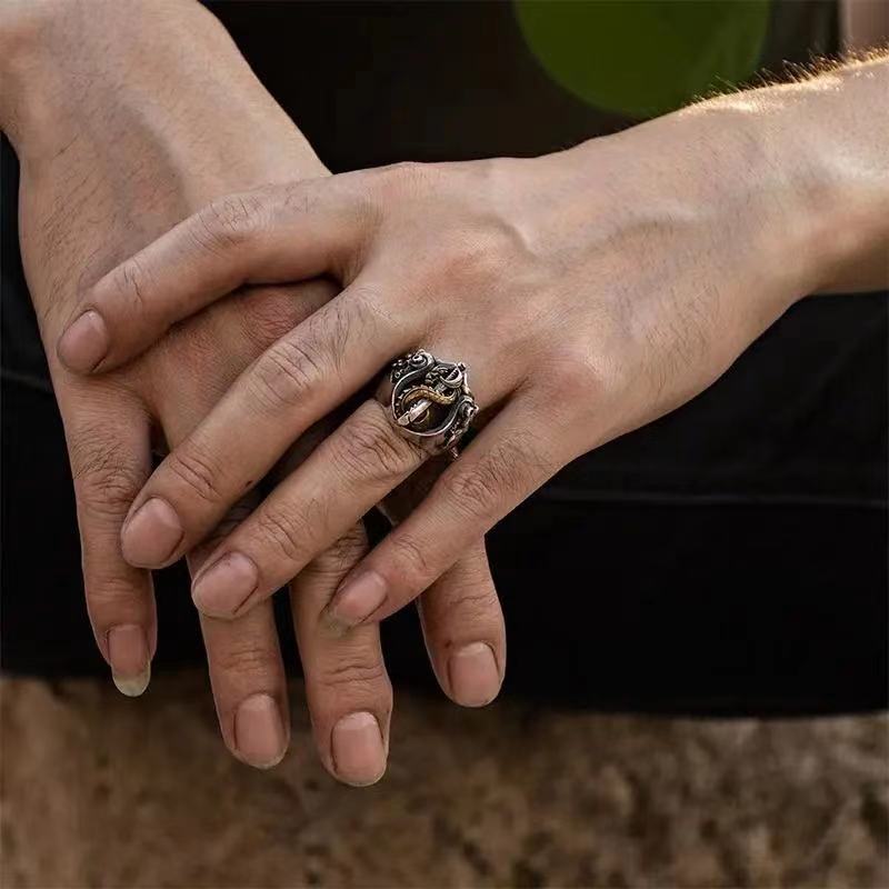 Кольцо Bill Gewater в стиле хип-хоп, шикарное ретро, мужское модное трендовое креативное уникальное кольцо