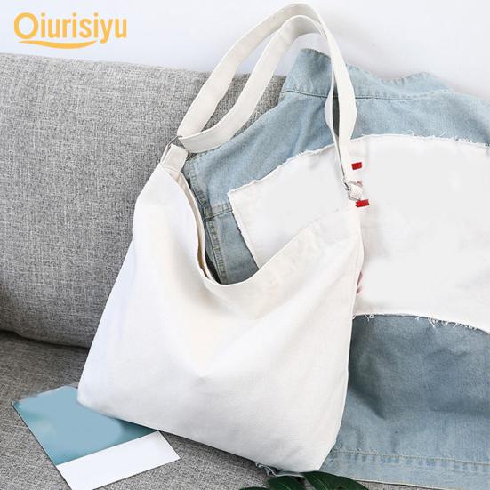 Женская однотонная холщовая сумка на плечо