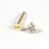 KODY PIERCING Набор для пирсинга губы из полого золота 9 карат с цирконом CZ, круглый, 2,0 мм, длина 8,0 мм