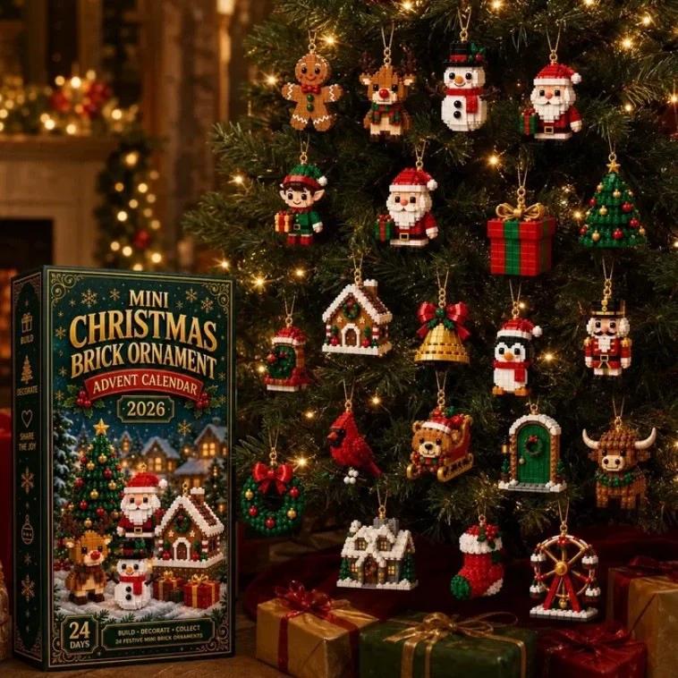 2026 Mini Christmas Building Blocks 3D Advent Calendar 24 Days Christmas Countdown Building Block Set Christmas Tree Decor Gifts