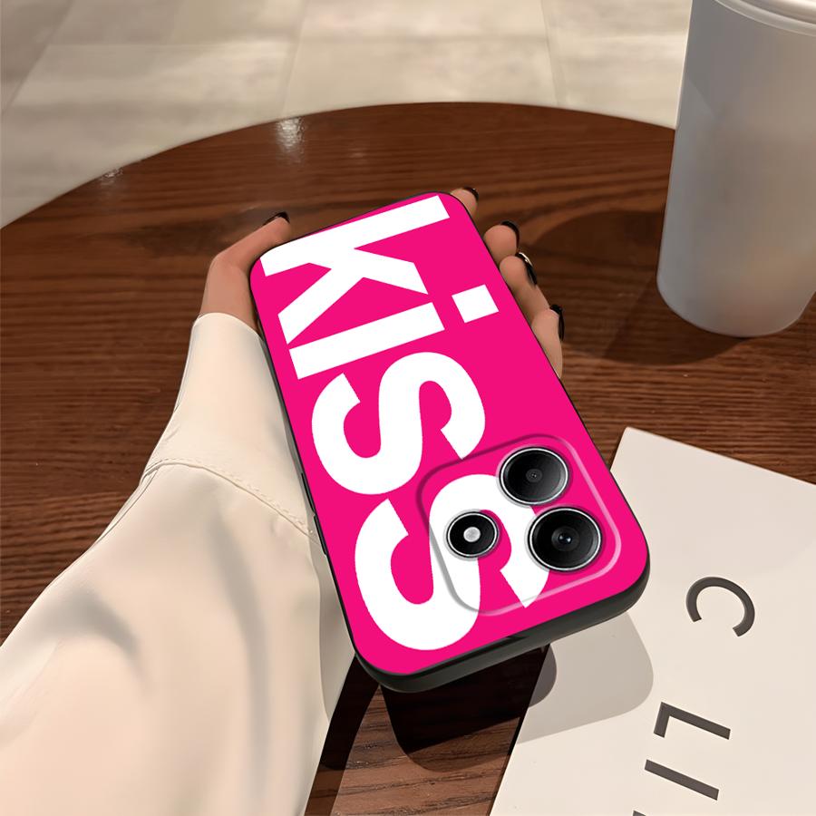 Чехол с буквами Kiss для Xiaomi Redmi Note 14 13 Pro Plus A4 A5 12 11 Pro 12C 13C 12S 10 11S 14C A1 A2 A3 9 8 7 K40 K80 Чехол для телефона