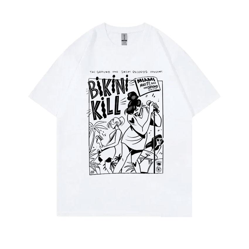 Riot Grrrl Kathleen Hanna T Shirt Punk Rock Band Bikini Kill Miami The Ground Print T-shirts Men Women Casual Oversized Tshirt