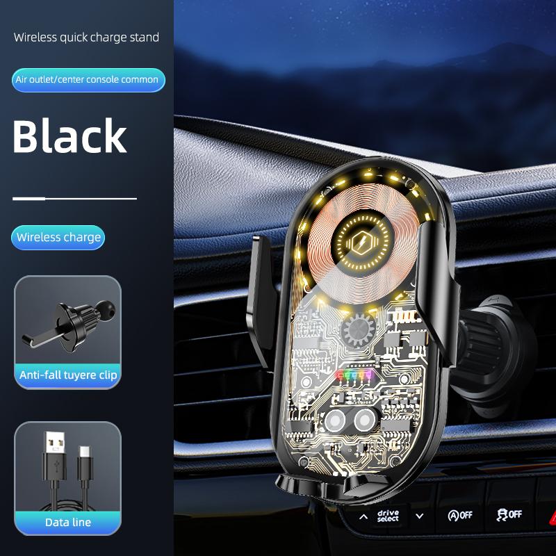 Автоматический зажим, автомобильный держатель с беспроводной зарядкой, 15 Вт, быстрое светодиодное зарядное устройство Qi, зарядное устройство для мобильного телефона, автомобильное крепление для Iphone14pro 14 13 12