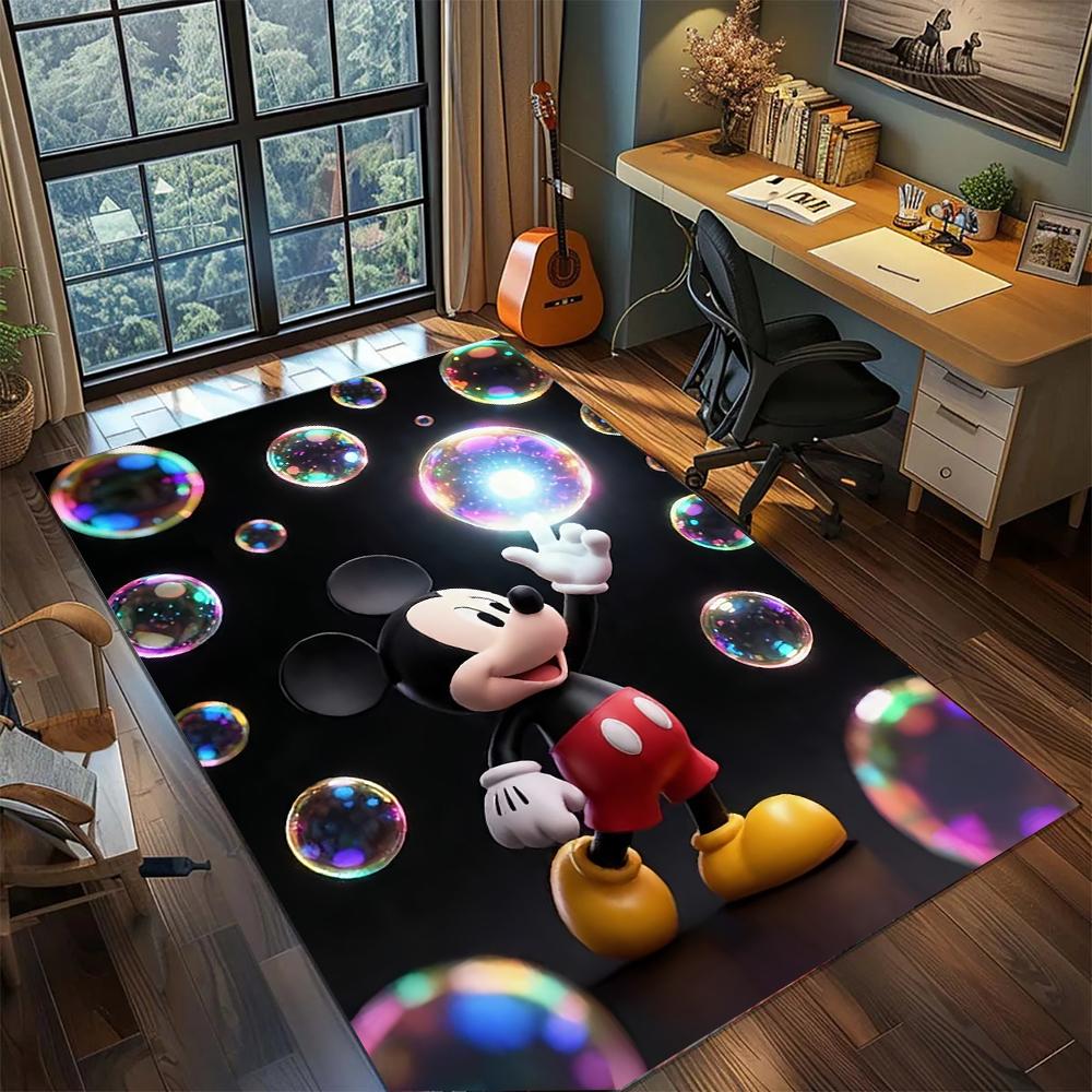 Cute Mickey Minnie Mouse Polka Dot Rug Carpet Large Area Rug Non Slip Washable Floor Mat Gamer Room Bedroom Home Decor