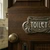 Cast iron toilet sign wc aged retro sign