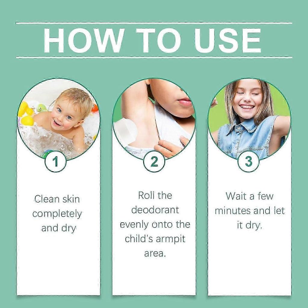For Kids Teens, Free,hypoallergenic Deodorant, Roller Sweat