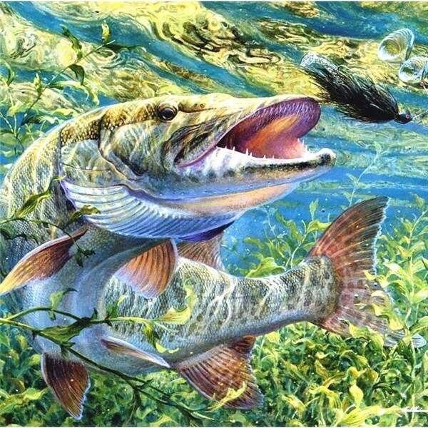 5d Алмазная картина Рыба Мозаика Животное Подарок ручной работы DIY Алмазная вышивка Крестом Озеро Домашний декор