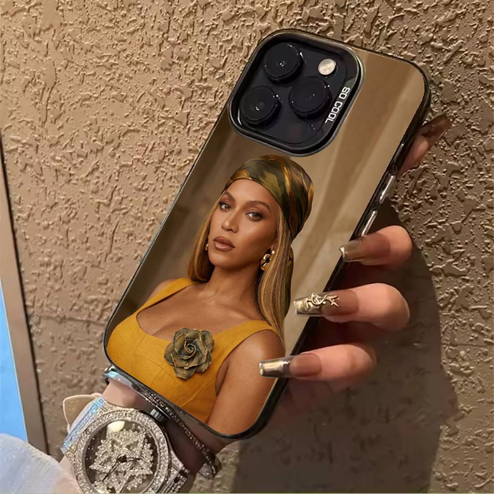 pop diva-B-eyoncé Phone Case For iPhone 17,16,15,14,13,12,11 Plus Pro Max Colored Silver Phone Case