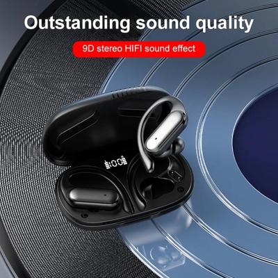 2024 TWS Беспроводные наушники Спортивные наушники Bluetooth 5.3 Smart Touch HiFI 9D Стерео Водонепроницаемая гарнитура с ушным крючком и микрофоном