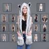 Europe And The United States Fur Hat Cartoon Plush Hat Scarf Gloves Cute Plush Hat