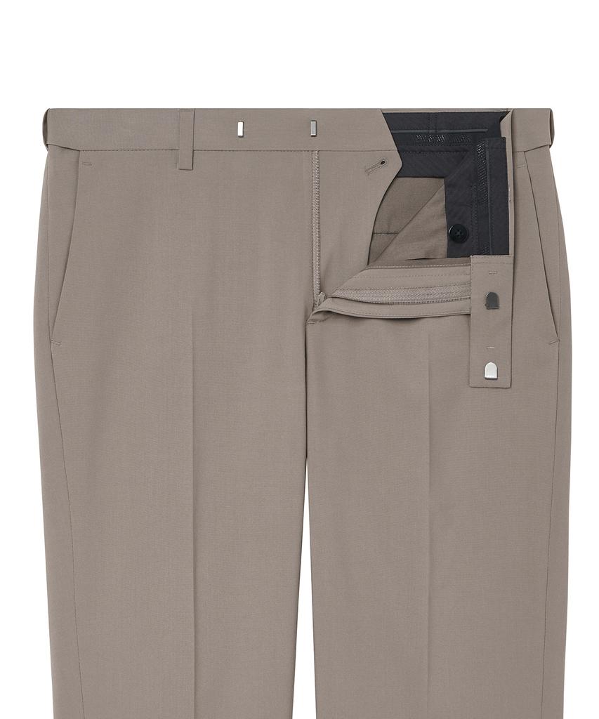 MUSINSA STANDARD [Cooltandard] Semi-Wide Hidden Elastic Waist Slacks [Dusty Beige]