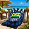 Persib Bandung Football Crest Beach Towel, Quick-drying, Easy to Care for, Suitable for Both Fitness and Beach Vacations,Sports Essential