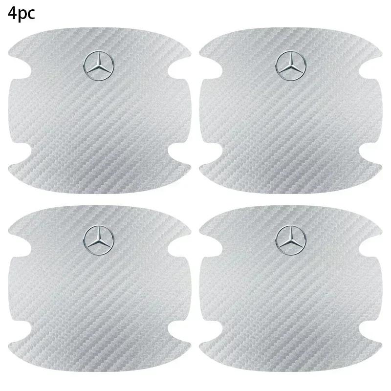 4pcs/set Carbon Fiber Car Door Bowl Handle Anti-Scratches Sticker For Mercedes Benz B/C/E/S Class A Class C200L GLC GLE CLA DFHJL1
