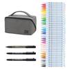 Kuretake Brush Pen Clean Color Real Brush MANGAKA with Pouch Large + RBCN160/39V