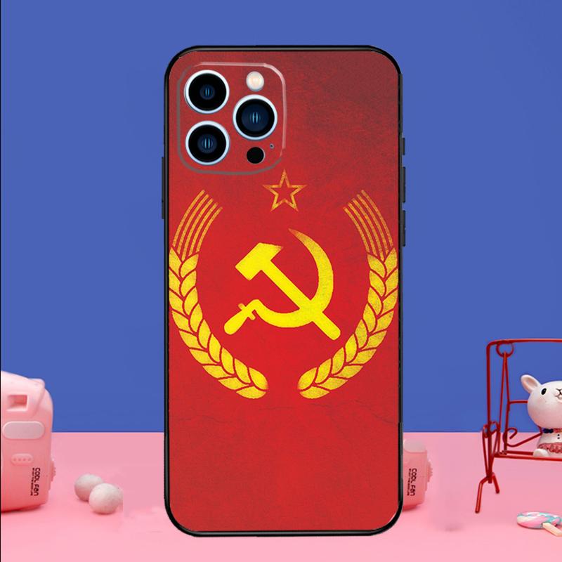 USSR Flag Soviet Union Phone Case For iPhone 17 Air 16 15 14 11 12 13 Pro Max 13 mini 15 16 Plus 16e Bumper Cover
