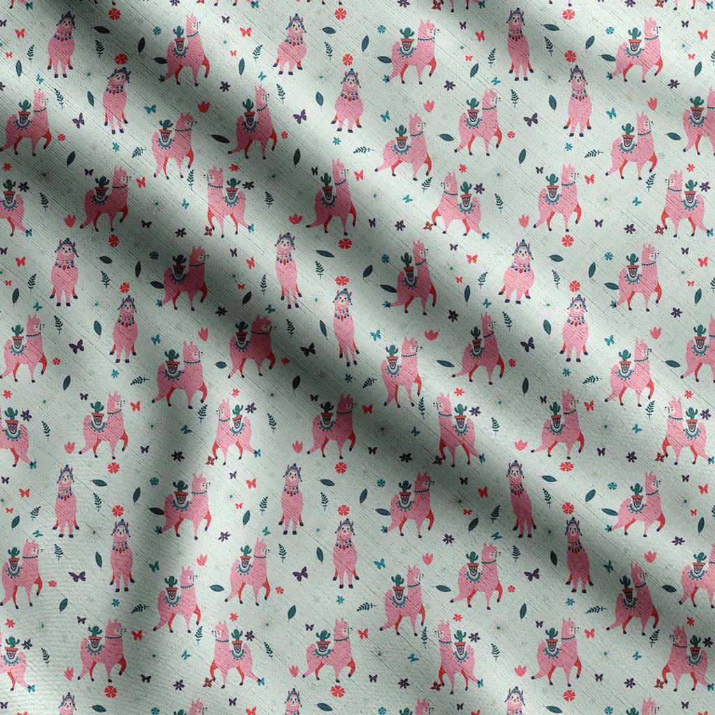 Soimoi Принт ламы альпаки, хлопковый батист, ткань для квилтинга, продаваемая во дворе, хлопчатобумажная ткань средней плотности шириной 42 дюйма, швейные принадлежности, синяя и