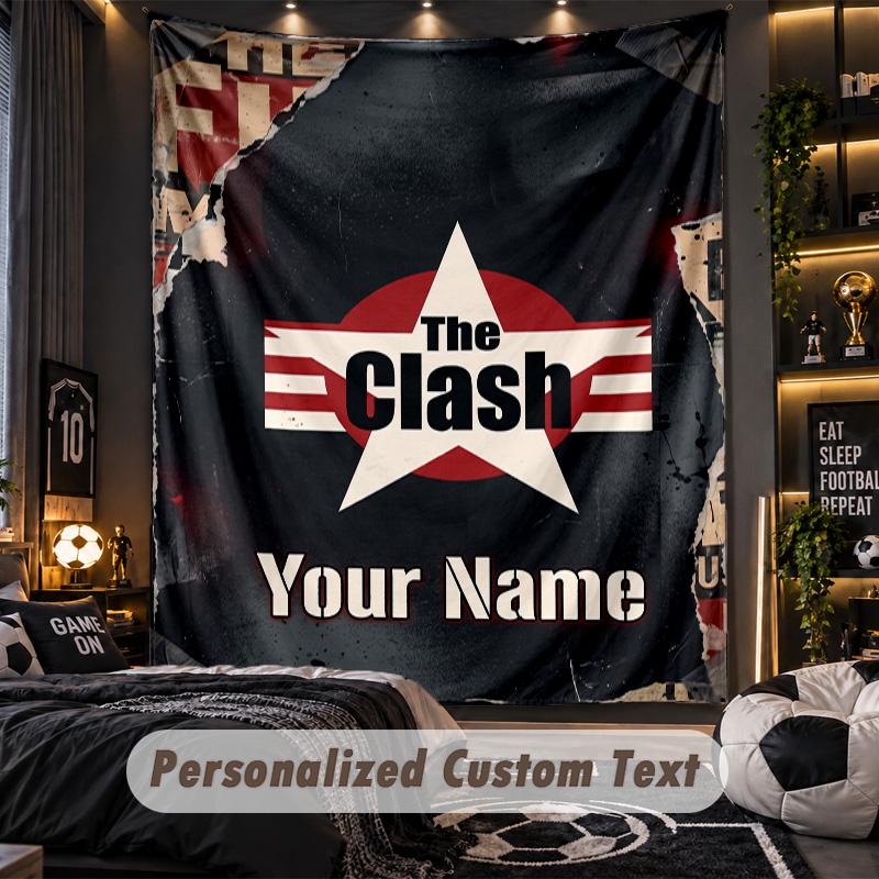 TapestryThe Clash Custom Name Text Personalized Wall Hanging Tapestry Home Wall Decor