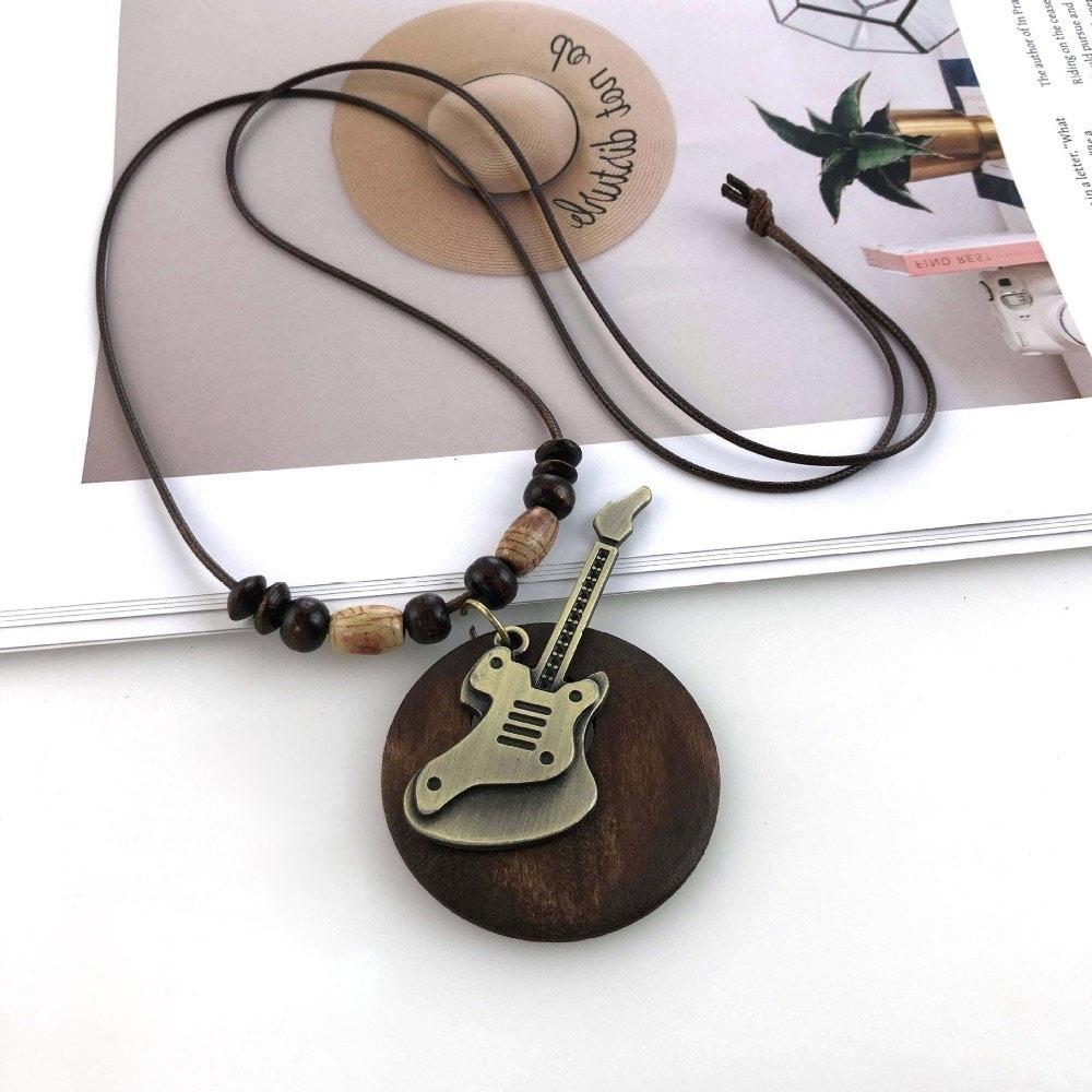 Деревянное ожерелье с подвеской в виде полых листьев, бохо-украшение, винтажное украшение на воротник, подарки