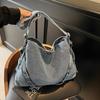 Women's Mom Bag Denim Large Capacity Stylish One-shoulder Hand Crossbody Bag for Women