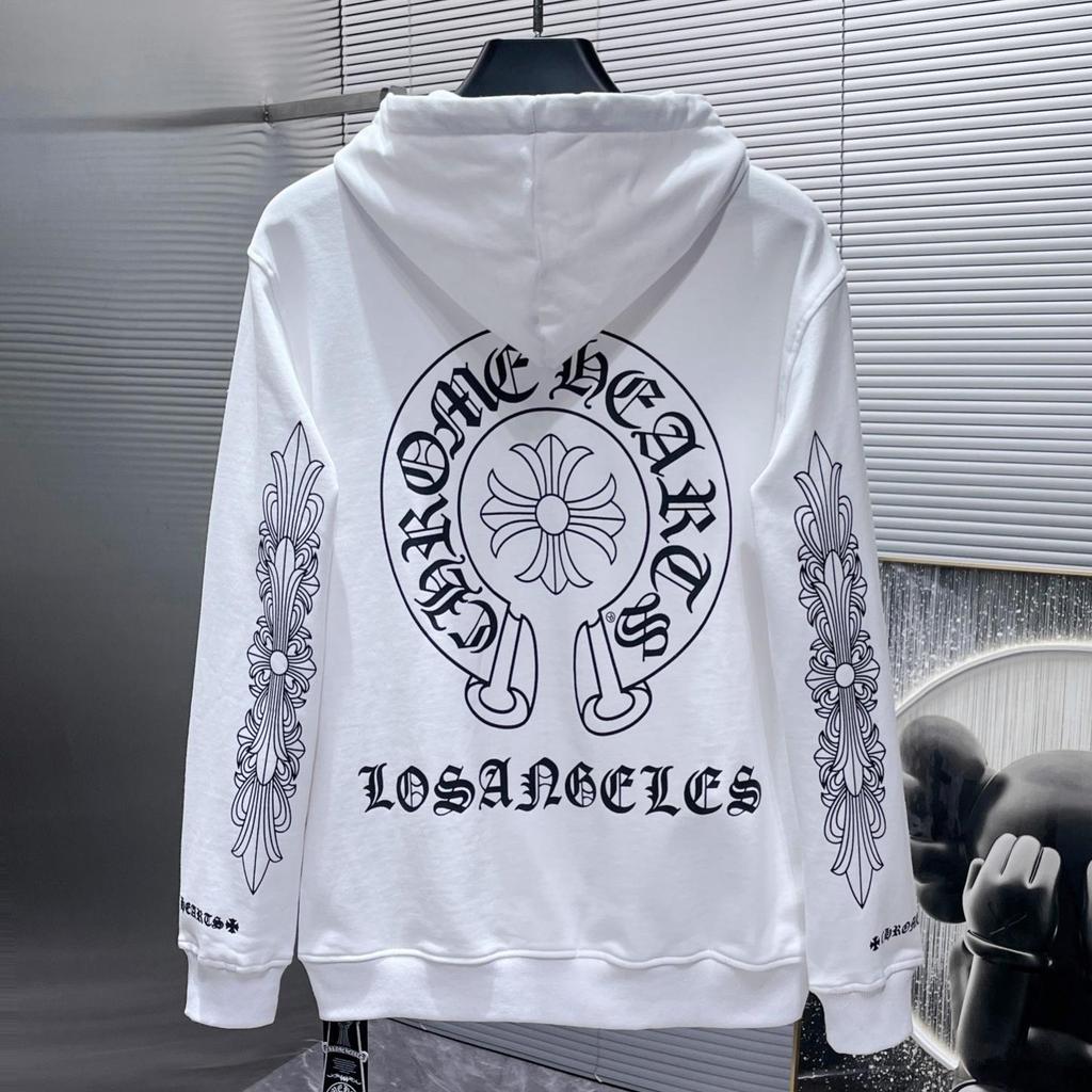 8310 CHROME HEARTS 2025 New Spring and Autumn Plus-size Thin Style Classic Style Logo Zipper Hooded Sweatshirt for Couples