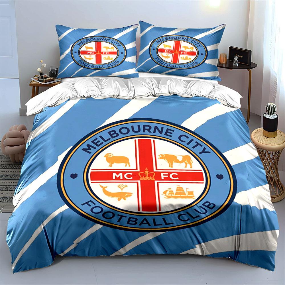 Melbourne City FC Bedding Set Bedding Duvet Cover Set Duvet Cover Pillowcases  (1 * Duvet Cover 2 * Pillowcases, without duvet insert)