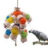 Bird Chew Toys Block Knots Tearing Toy Multicolored Rattan Ball Parrot Chewing Toy For Macaws Cokatoos African Grey Parrot Toys