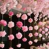 30/40/50Pcs Hanging Curtain DIY Pendants Water Falls Set Random Pink Flowers Mixed Flowers Bohemian Style