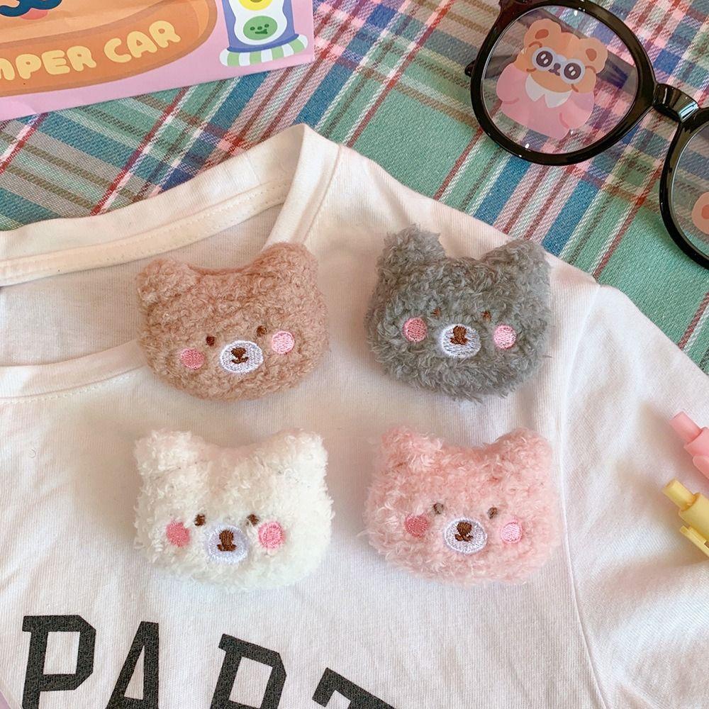 Cute Plush Bear Brooch Soft Clothes Badge DIY Decoration Accessories Animal Brooches  Girl