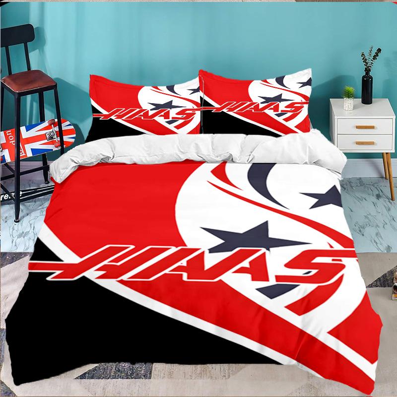 3PCS F1 Team Bedding Set,Including 1pc Duvet Cover And 2pcs Pillowcases Perfect for Bedroom, Dormitory, Large size Fan Christmas gift