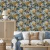 Leaves and geometric shapes wallpaper for living room and bedroom 50x1000