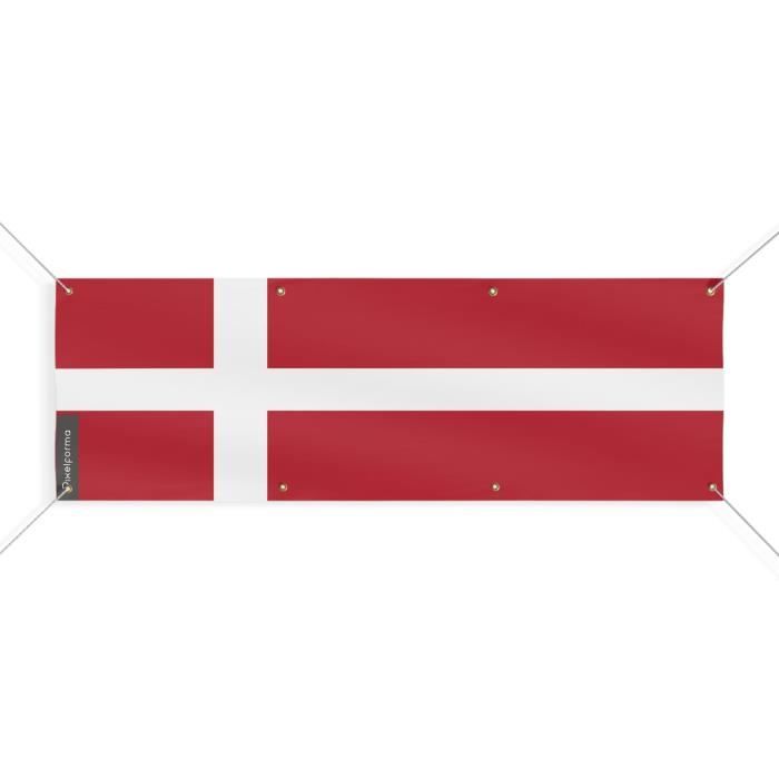 Bannière Drapeau Du Danemark 8 Oeillets 40x120 Cm