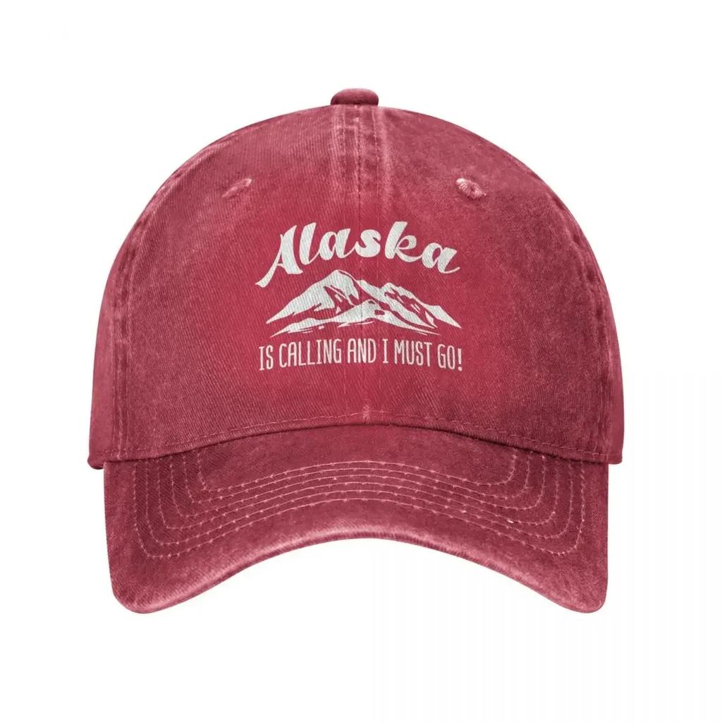 Casual Alaska Is Calling Mountains Baseball Cap Unisex Women Distressed Washed Snapback Funny Traveling Quote Outdoor Workouts Hats