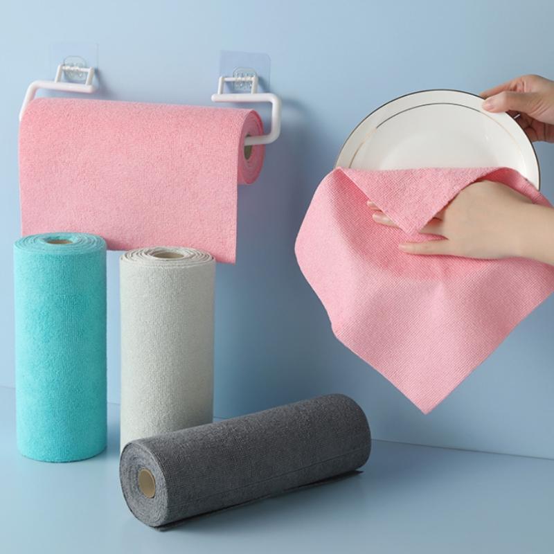 1 рулон/20 шт. Салфетки из микрофибры для уборки, многоразовые безворсовые полотенца для кухни, суперабсорбирующие, быстросохнущие кухонные полотенца
