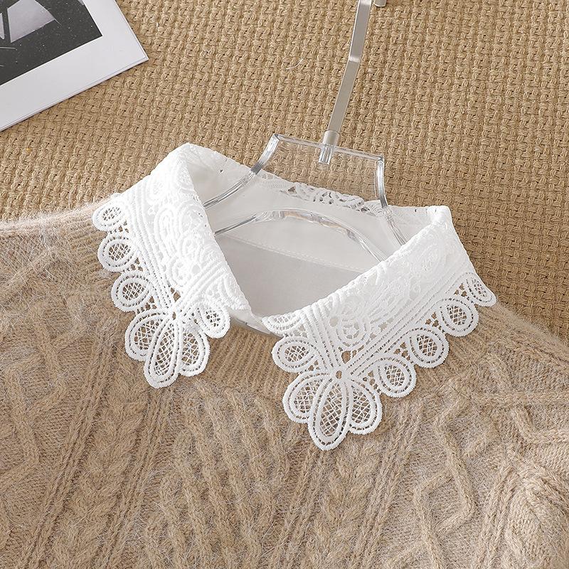 Women Fake Collar Half Shirt Ladies Shirt Fake False Collar For Women Black Woman Detachable Collar Lace Lapel Faux Col Tie