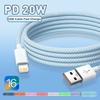 20 Вт PD USB-кабель для зарядки Lightning для iPhone 14 13 12 11 Pro Max Mini Быстрая зарядка для Apple X XS XR 8 Plus SE Плетеный кабель