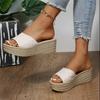 Summer Round Toe Wedge Platform Shoes Casual Solid Color Fashion Sexy Women's Sandals Hollow Comfortable Fish Mouth