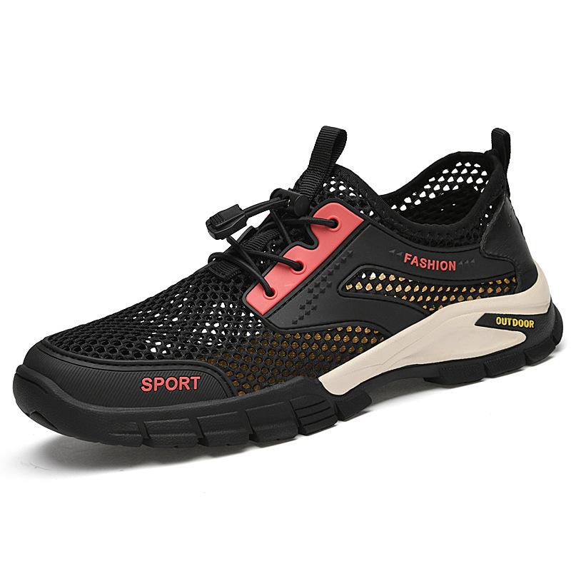 Летняя мужская обувь, новая сетчатая дышащая мягкая подошва, нескользящая, для отдыха, спорта на открытом воздухе, большого размера, походная обувь