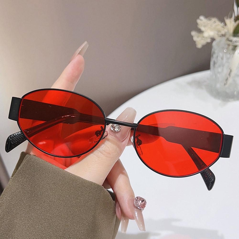 Овальные солнцезащитные очки для женщин и мужчин Классические очки Металлическая оправа Панк Солнцезащитные очки Защита UV400 Уличные аксессуары